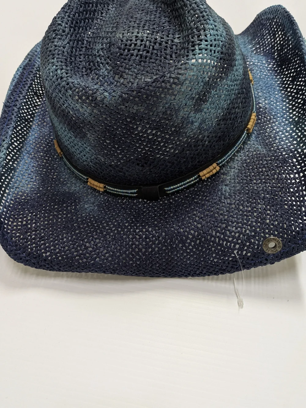 Berali Peter Grimm Drifter Cowboy Fine Bead Trim Western Hat Tie dye